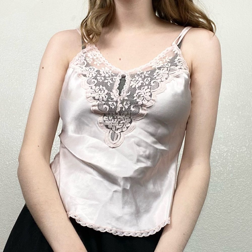 Vintage Maidenform Light Pink Lace Slip Camisole